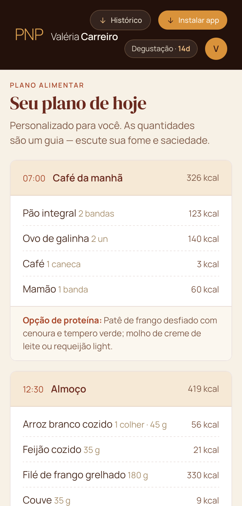 Plano alimentar